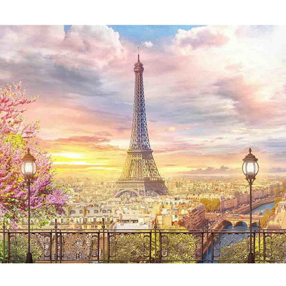 DIY Paint by Numbers Canvas Painting Kit - Sunrise in Paris