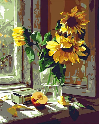 Paint by Numbers Kit - Vase of Sunflowers