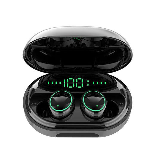 Bluetooth 5.0 Earbuds with Wireless Charging Case - Black