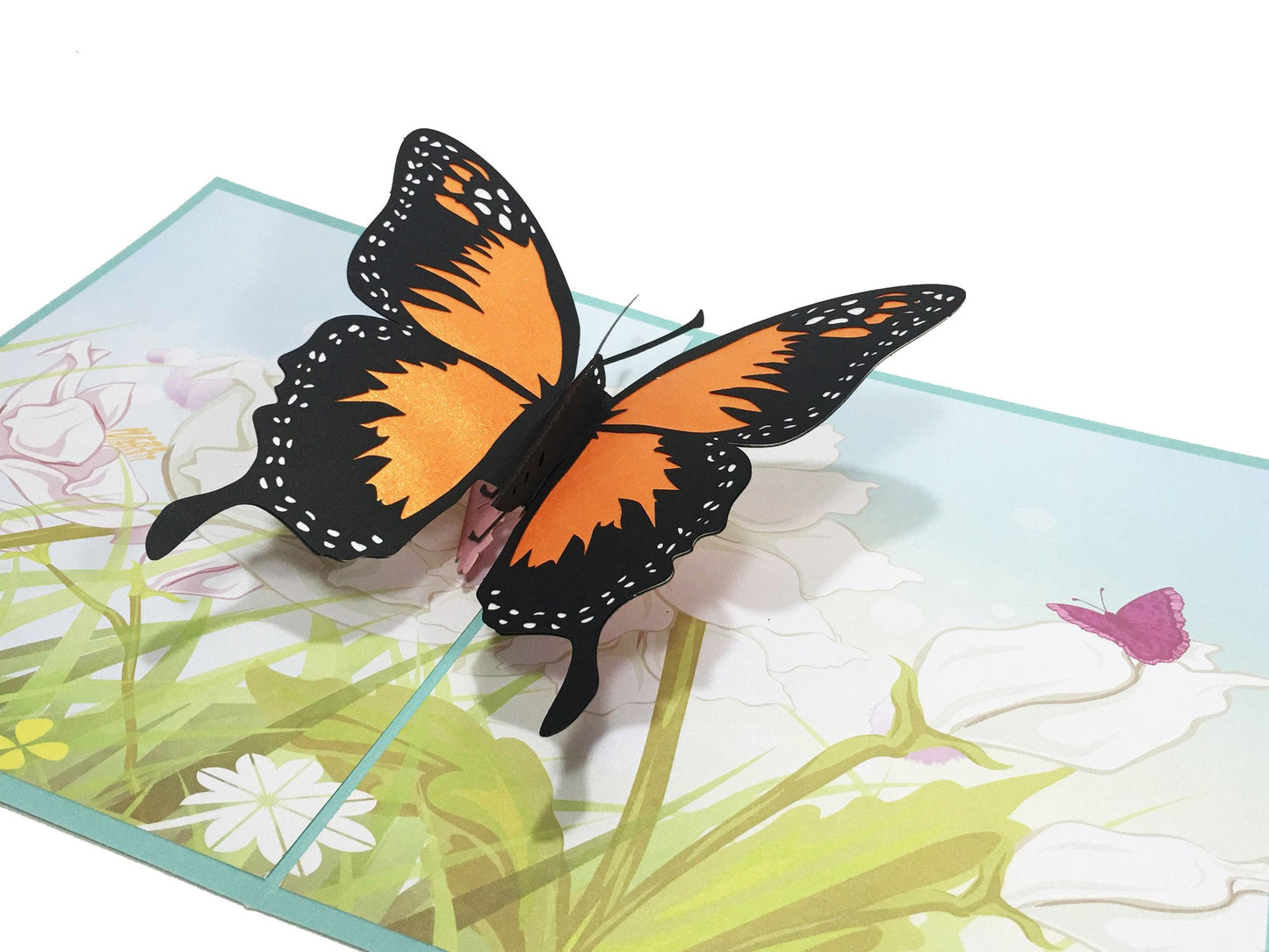 3D Orange Butterfly Pop Up Card and Envelope