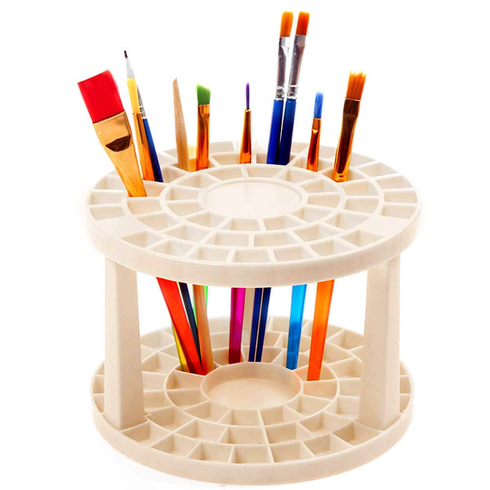 49 Hole Plastic Pencil & Brush Holder Multi Bin Organizer