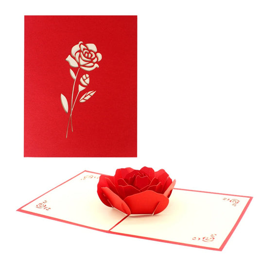 3D  Red Flower Pop Up Card and Envelope