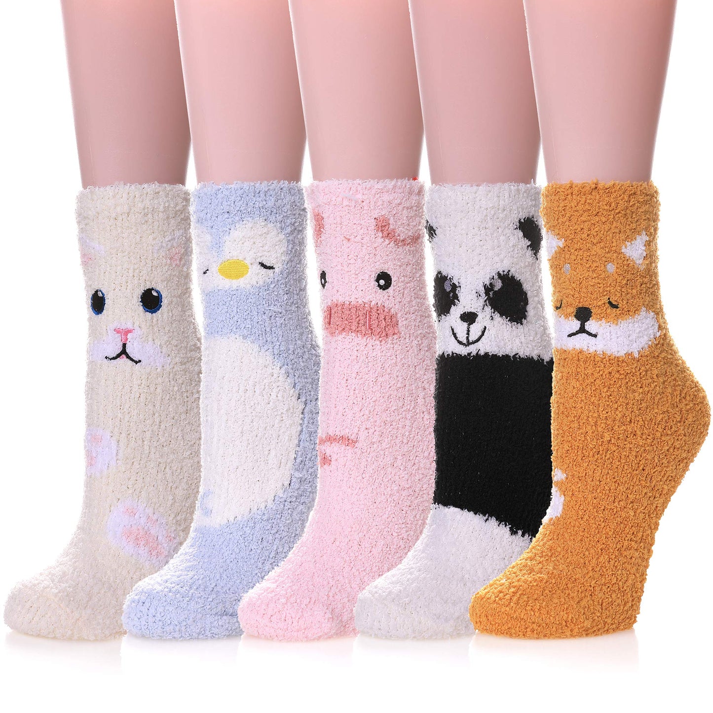 Winter Socks for Women - Panda Fox Pig Owl - [5 Pairs]