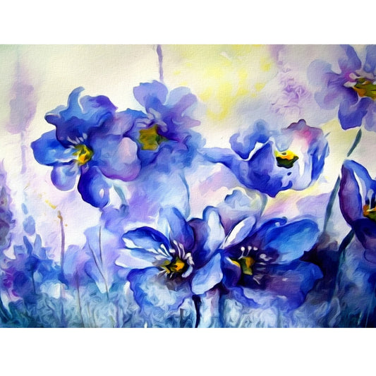 DIY Paint by Numbers Canvas Painting Kit - Purple Flowers