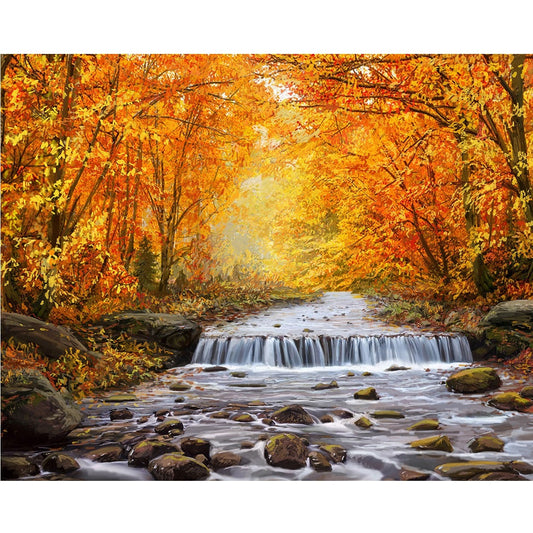 DIY Paint by Numbers Canvas Painting Kit - Autumn in The Park