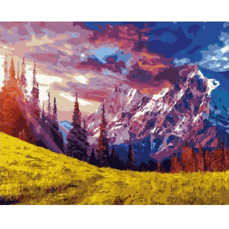 DIY Paint by Numbers Canvas Painting Kit - Sunny Mountain