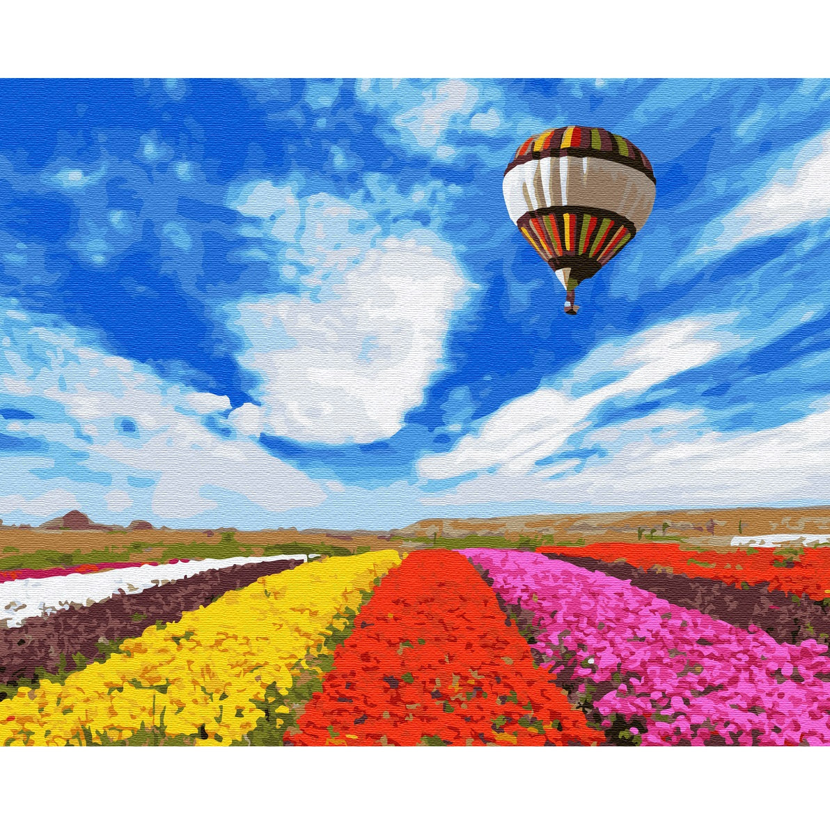 DIY Paint by Numbers Canvas Painting Kit - Colorful Fields Air Balloon