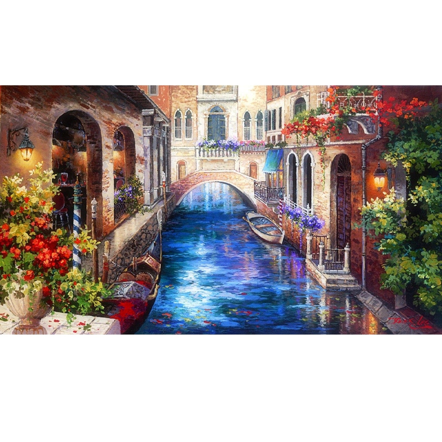 DIY Paint by Numbers Canvas Painting Kit - Village Bridge