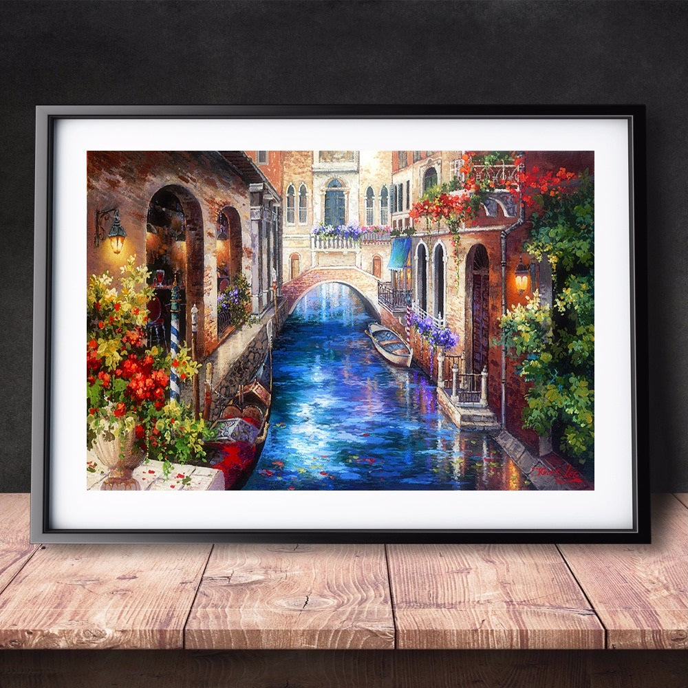 DIY Paint by Numbers Canvas Painting Kit - Village Bridge