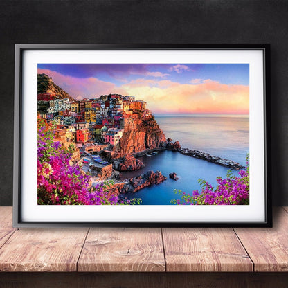 DIY Paint by Numbers Canvas Painting Kit - Manarola View