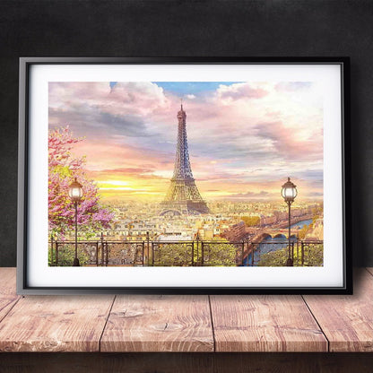 DIY Paint by Numbers Canvas Painting Kit - Sunrise in Paris