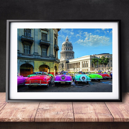 DIY Paint by Numbers Canvas Painting Kit - Colorful Cars Cuba