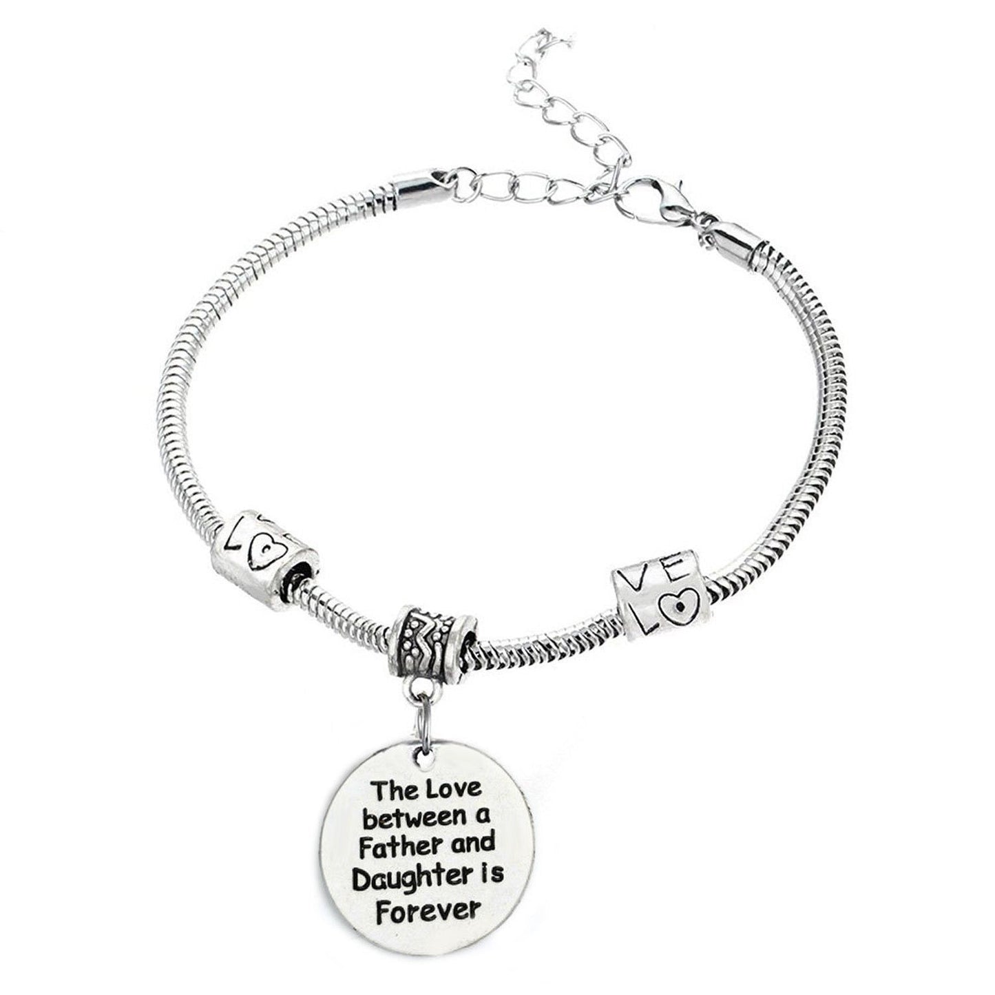 The Love Between a Father and Daughter is Forever Bracelet - Family Jewelry Gift - 10"