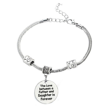 The Love Between a Father and Daughter is Forever Bracelet - Family Jewelry Gift - 10"