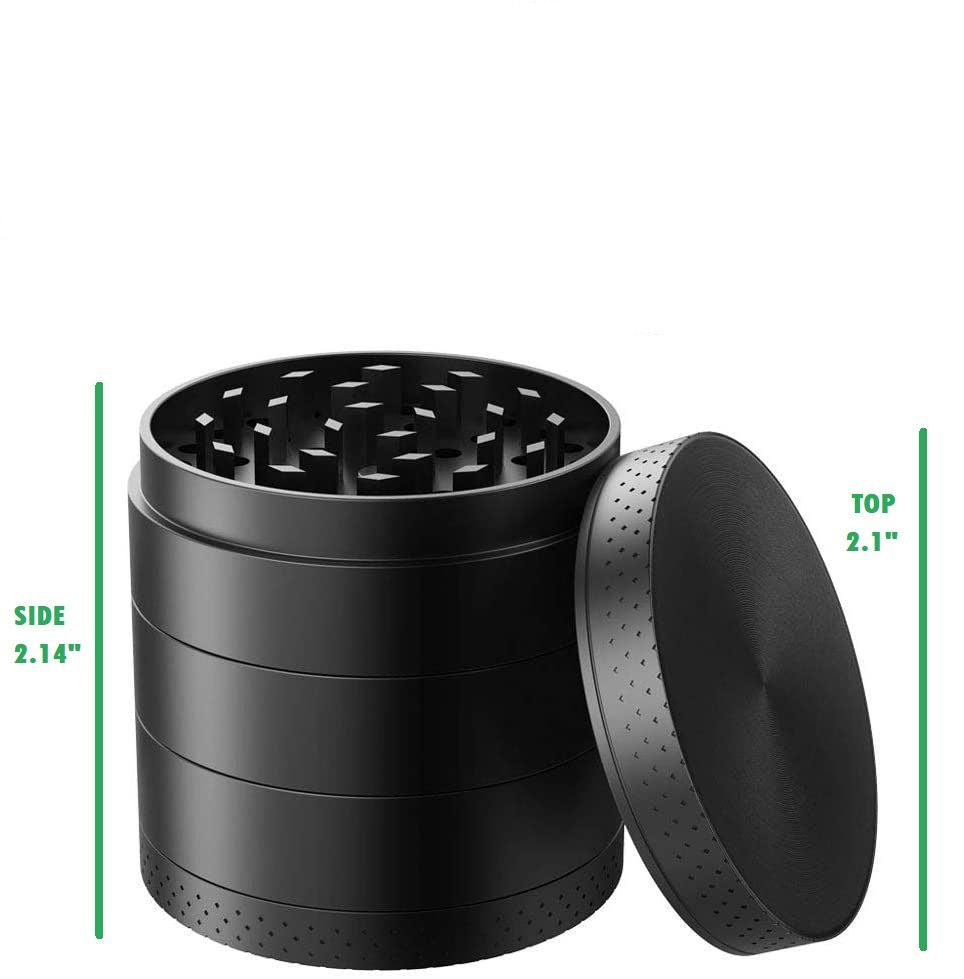 5 Piece 2.1" Spice Herb Grinder - Color Metal Black