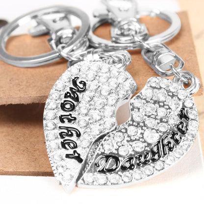 Split Heart Keychain - Set of 2 Mother & Daughter Heart Keychain