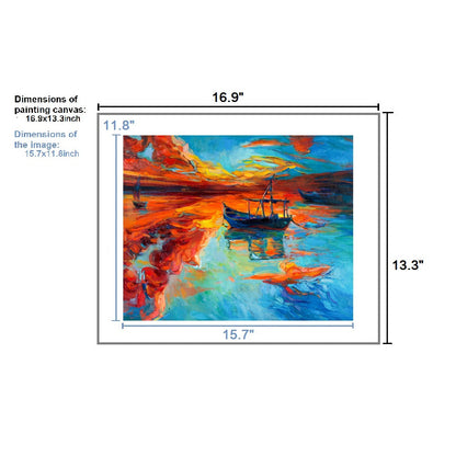 5D Diamond Painting by Number Kit Summer Boat