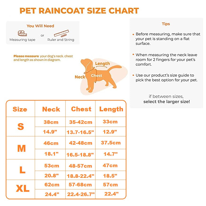 PetPawa Dog Raincoat with Hood