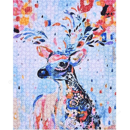 Christmas Deer Puzzle - Large Paper Jigsaw Puzzle [1000 Pieces]