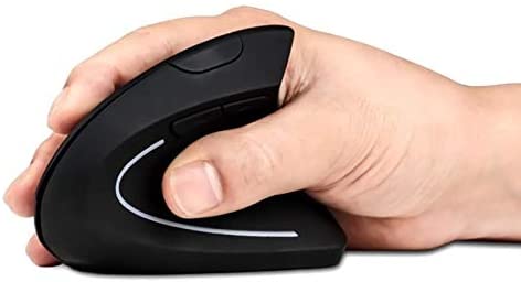 2.4G Wireless Vertical Optical Mouse - Right Hand - Black