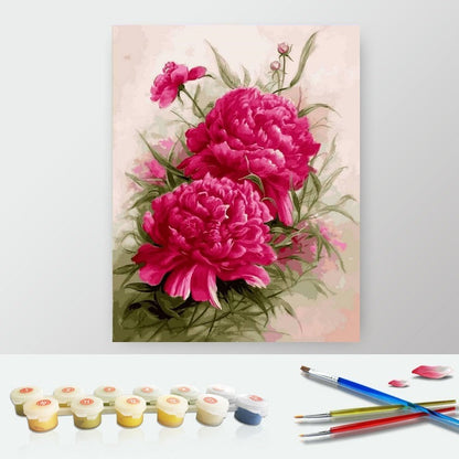 DIY Paint by Numbers Canvas Painting Kit - Red Roses Painting