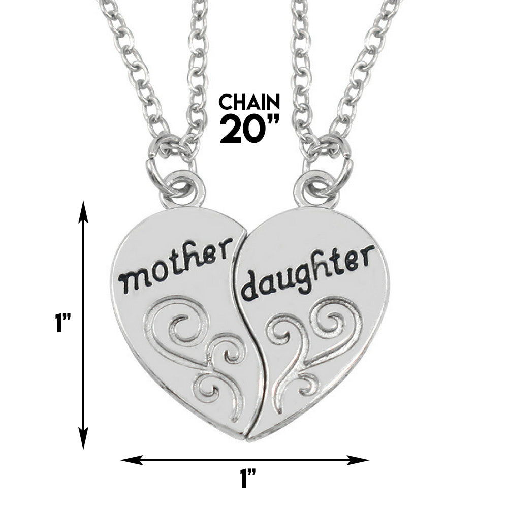 Mother & Daughter Pendant Necklace - 2x20'' Chain + 2 Necklace Pendants