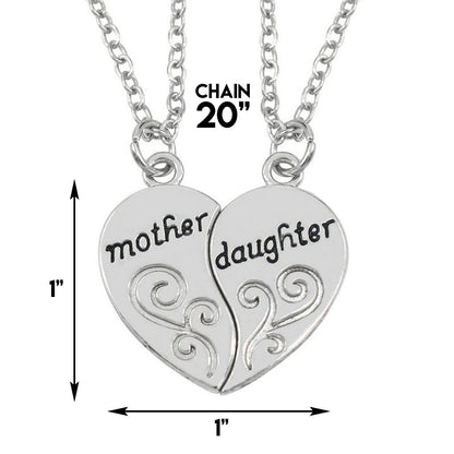 Mother & Daughter Pendant Necklace - 2x20'' Chain + 2 Necklace Pendants