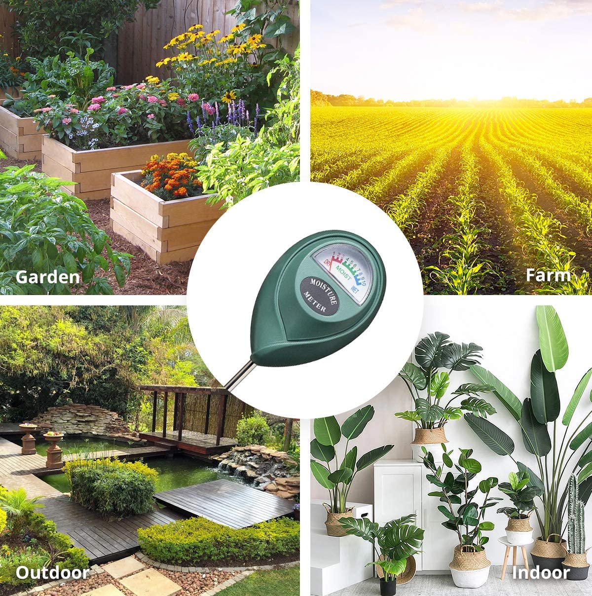 Plantherm Soil Moisture Sensor Meter - Soil Water Monitor - Hydrometer for Gardening