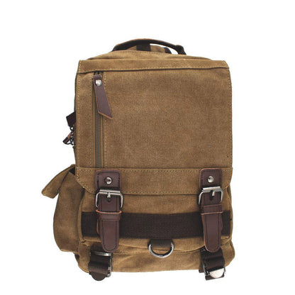 Retro Messenger Bag Canvas Shoulder Backpack Travel Rucksack Sling Bag