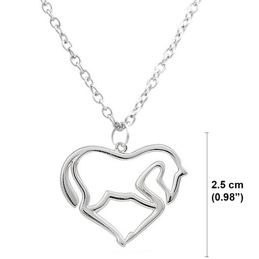 Heart Pendant Necklace Horse Heart Jewelry