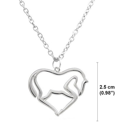 Heart Pendant Necklace Horse Heart Jewelry