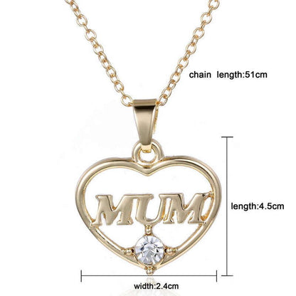 Mum Heart Pendant Necklace - Makes The Perfect Gift for Mom