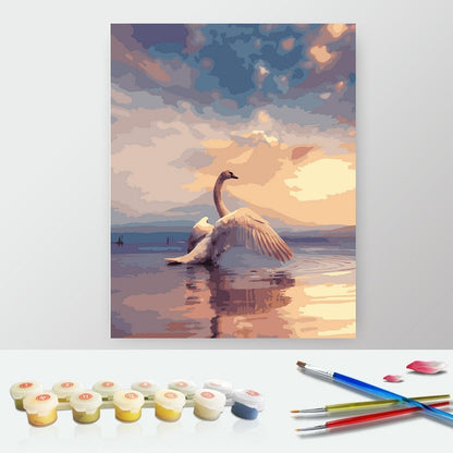 DIY Paint by Numbers Canvas Painting Kit - Dancing Swan