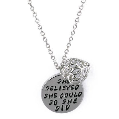 She Believed She Could so She Did - Pendant Necklace