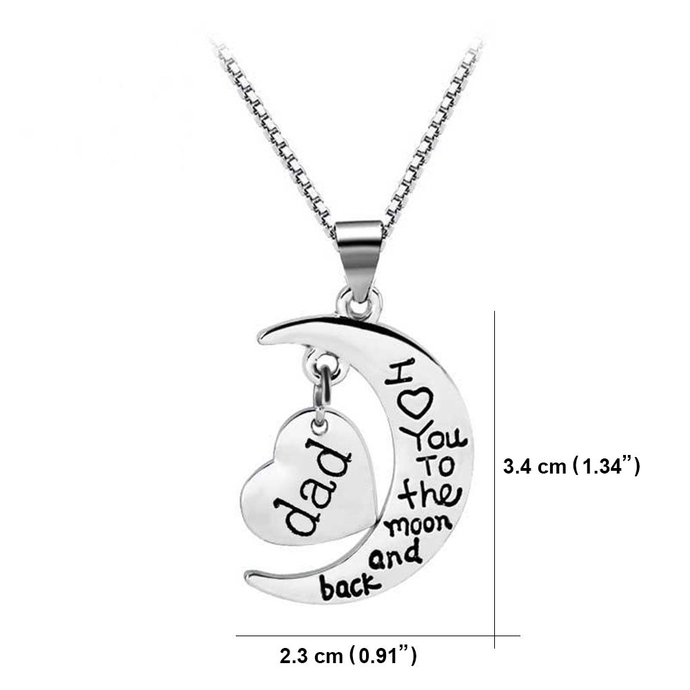 Dad I Love You to The Moon and Back - Personalized Jewelry Necklace Gift