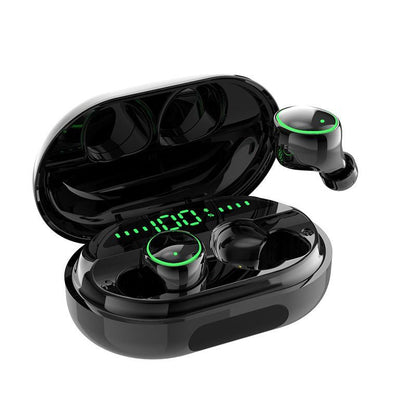 Bluetooth 5.0 Earbuds with Wireless Charging Case - Black