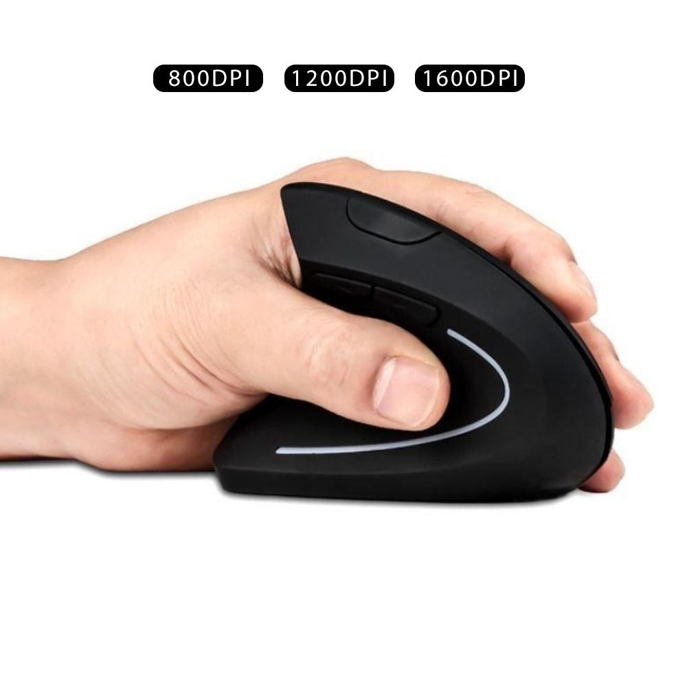 2.4G Wireless Vertical Optical Mouse with USB Receiver - Left Hand