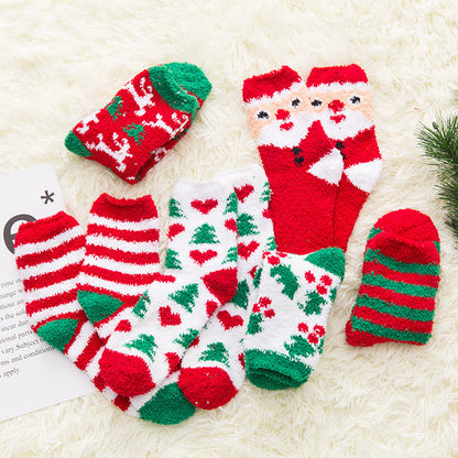 Winter Socks for Women - Colorful Reindeer Snowman Socks - [6 Pairs]