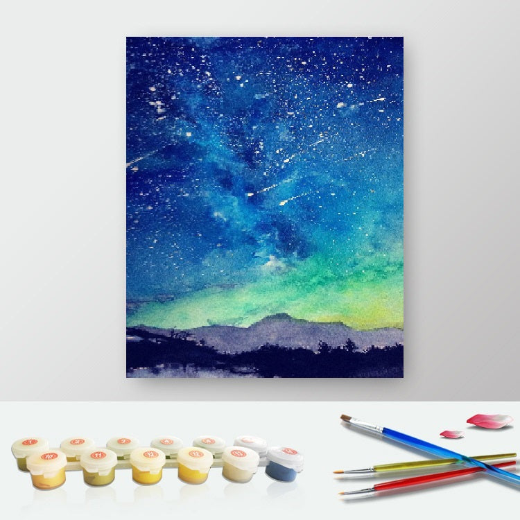 DIY Paint by Numbers Canvas Painting Kit - Northern Lights