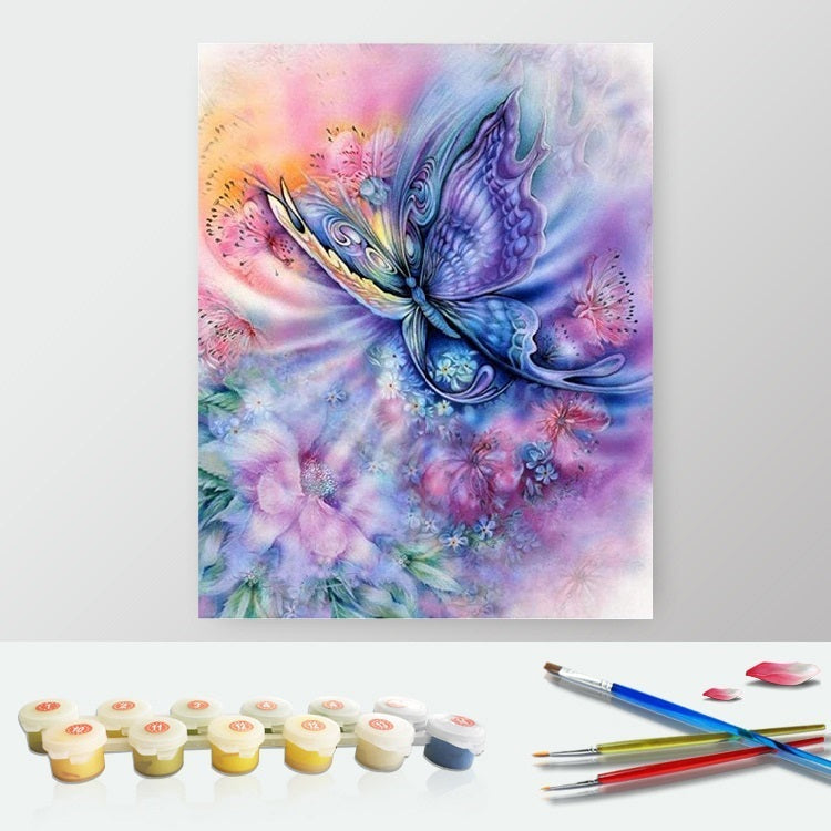 DIY Paint by Numbers Canvas Painting Kit - Blue Butterfly