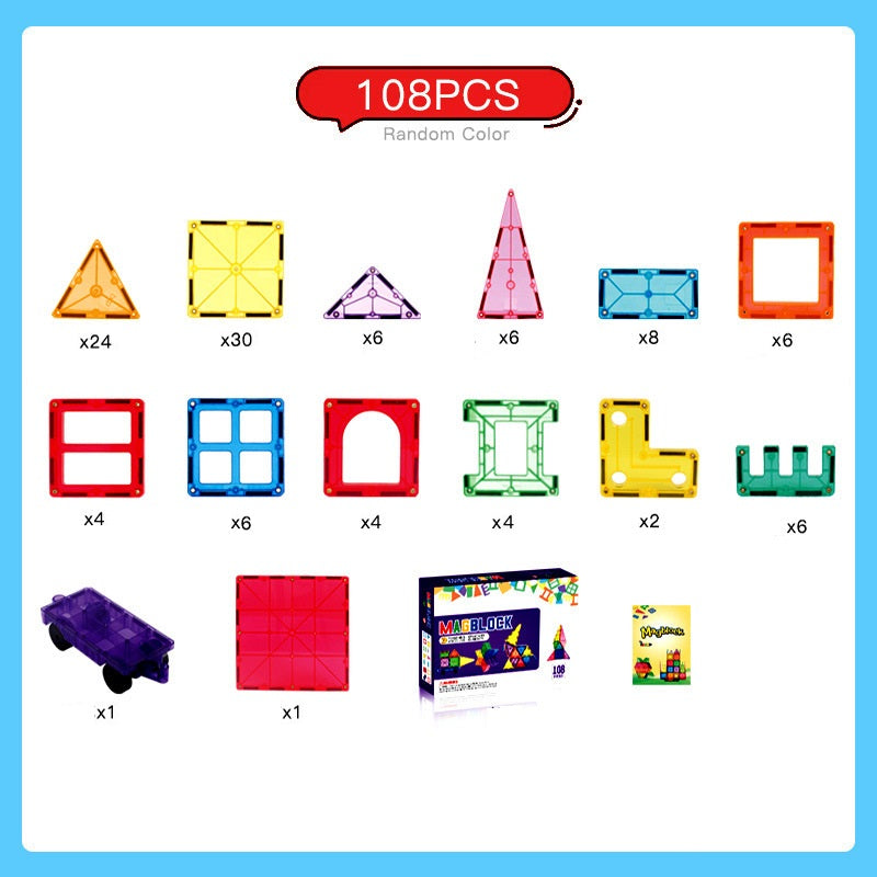 108 Piece Set Magnet Building Tiles