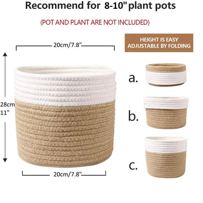 Sturdy Jute Rope Plant Basket Cover