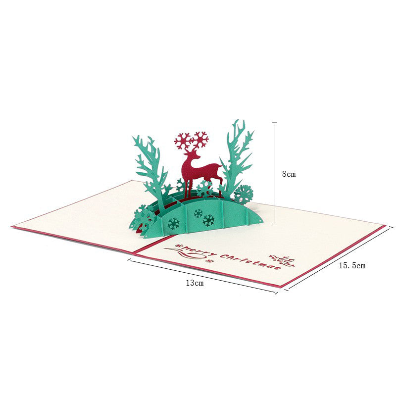 3D Christmas Deer Pop Up Card and Envelope