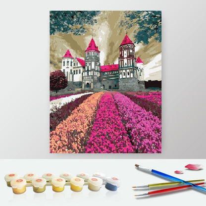 Paint by Numbers Kit - Pink Castle and Field