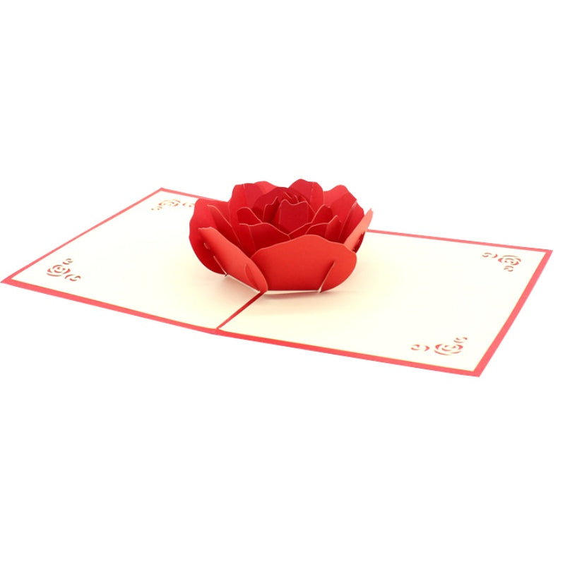 3D  Red Flower Pop Up Card and Envelope