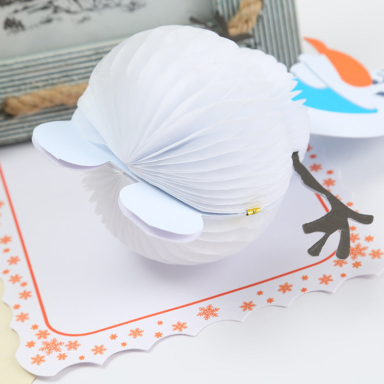 3D Christmas Snowman Pop Up Card and Envelope