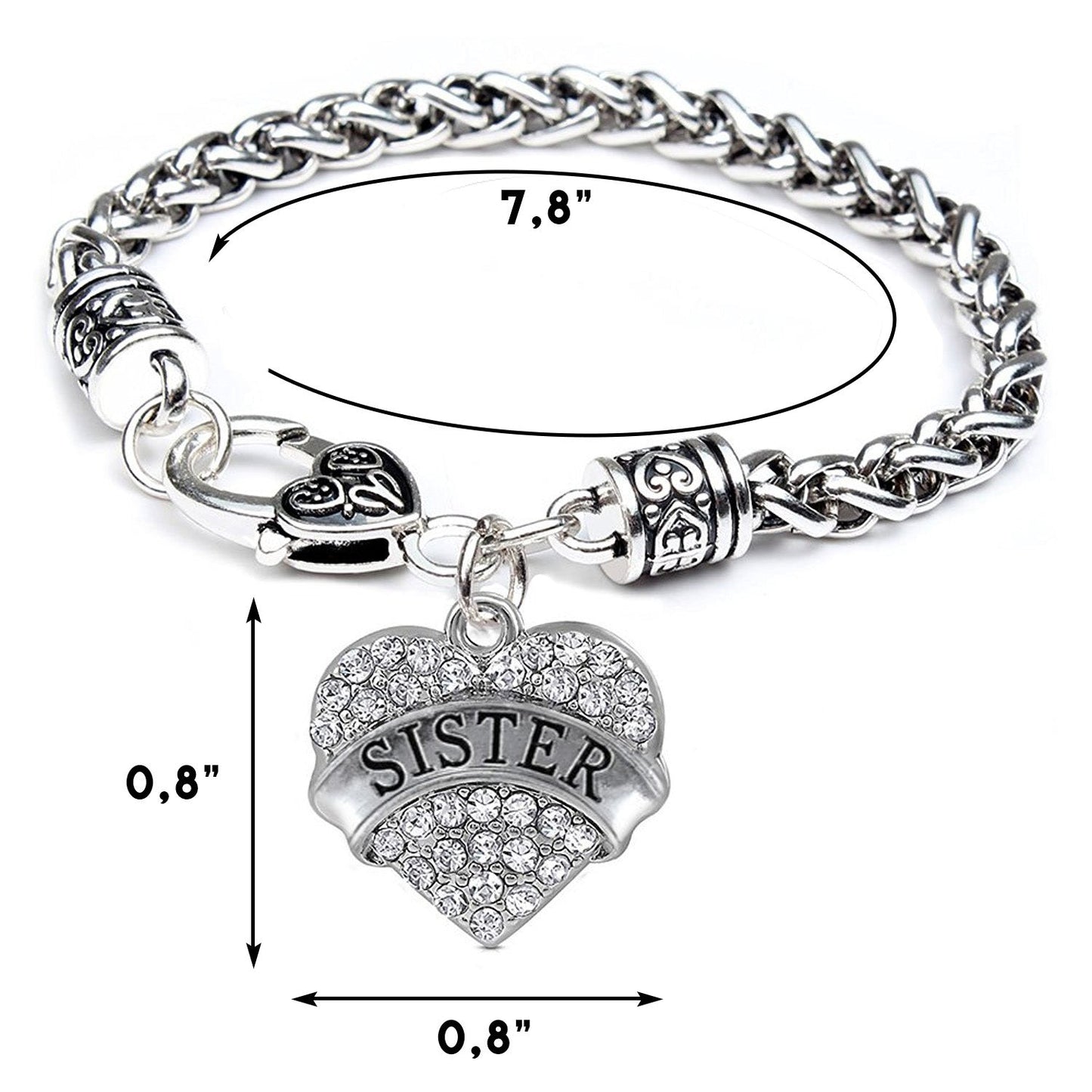 Sister Charm Bracelets | Adorable Sister Heart Bracelet | Best Hearts Bracelet for Woman