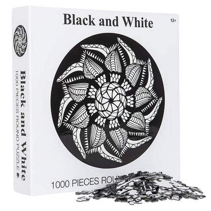 Black and White Round Puzzle - 1000 Pieces Jigsaw