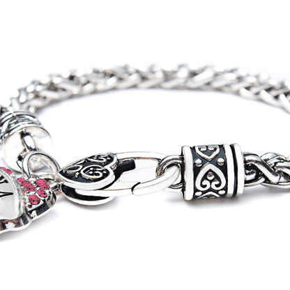 “Nana” Charm Crystal Bracelet - Adorable Nana Pink Heart Bracelet - Best Family Jewelry Gift