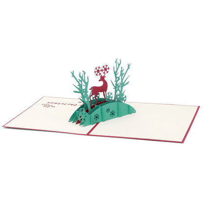 3D Christmas Deer Pop Up Card and Envelope